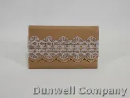 Cream Colored Wallet with Scalloped Edge and Lace Covered Front 